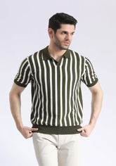 Limited Edition Stripped Polo Sweater