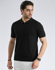 Black Texture Polo Shirt