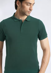 Green Texture Polo Shirt