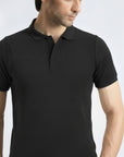 Black Texture Polo Shirt
