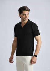Black Texture Polo Shirt