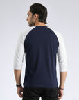 Full Sleeves Navy White T-Shirt
