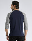 Full Sleeves Navy Grey T-Shirt