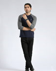 Full Sleeves Navy Grey T-Shirt