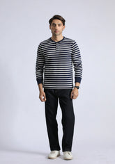 Full Sleeves Navy Striped Shirt