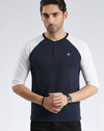 Full Sleeves Navy White T-Shirt