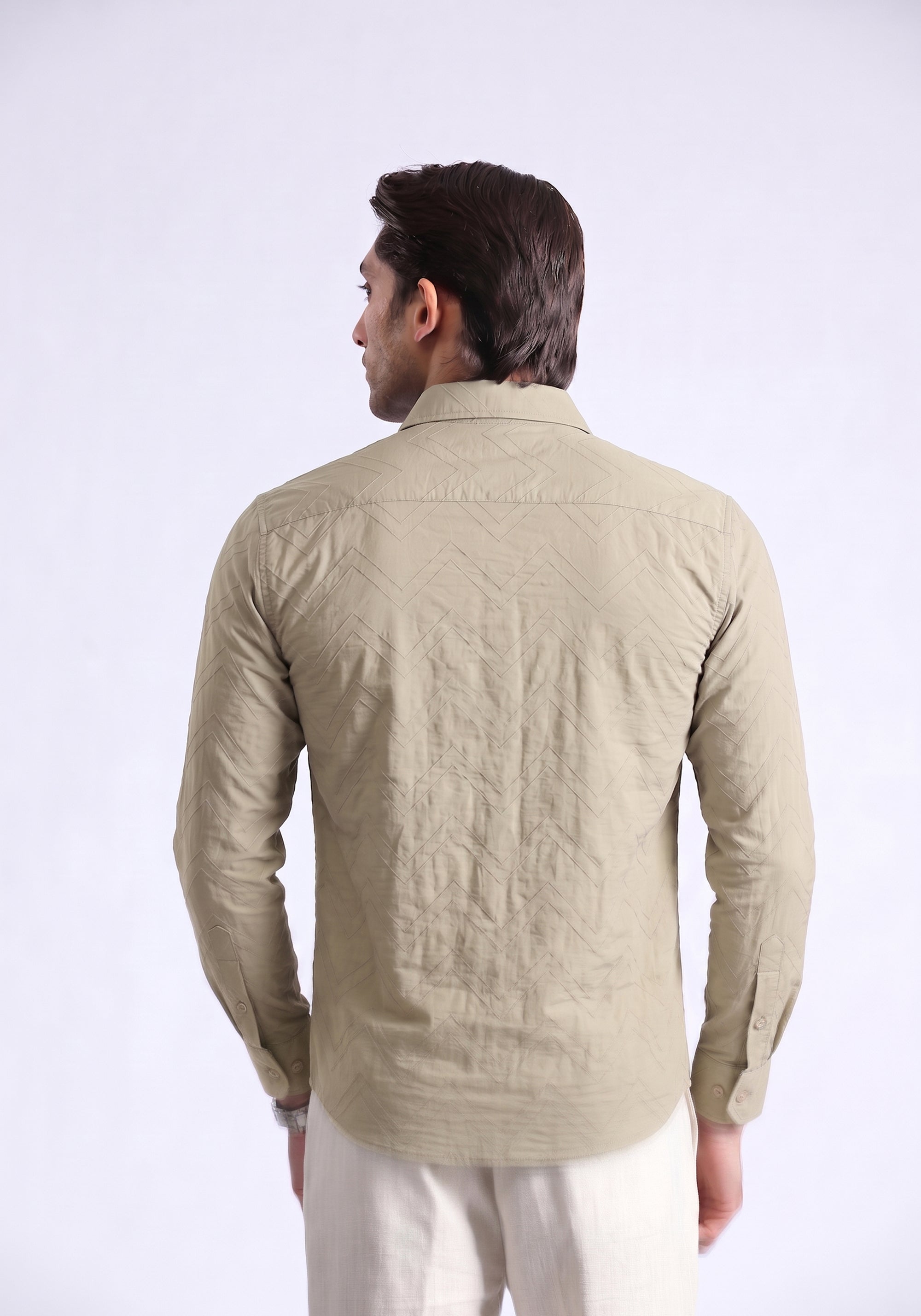 Skin Self Textured Casual Shirt