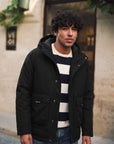 Men's Black Hooded Winter Jacket