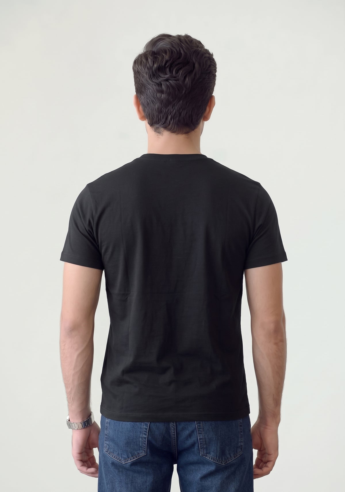 Men’s Heavyweight Black Crew Neck T-Shirt