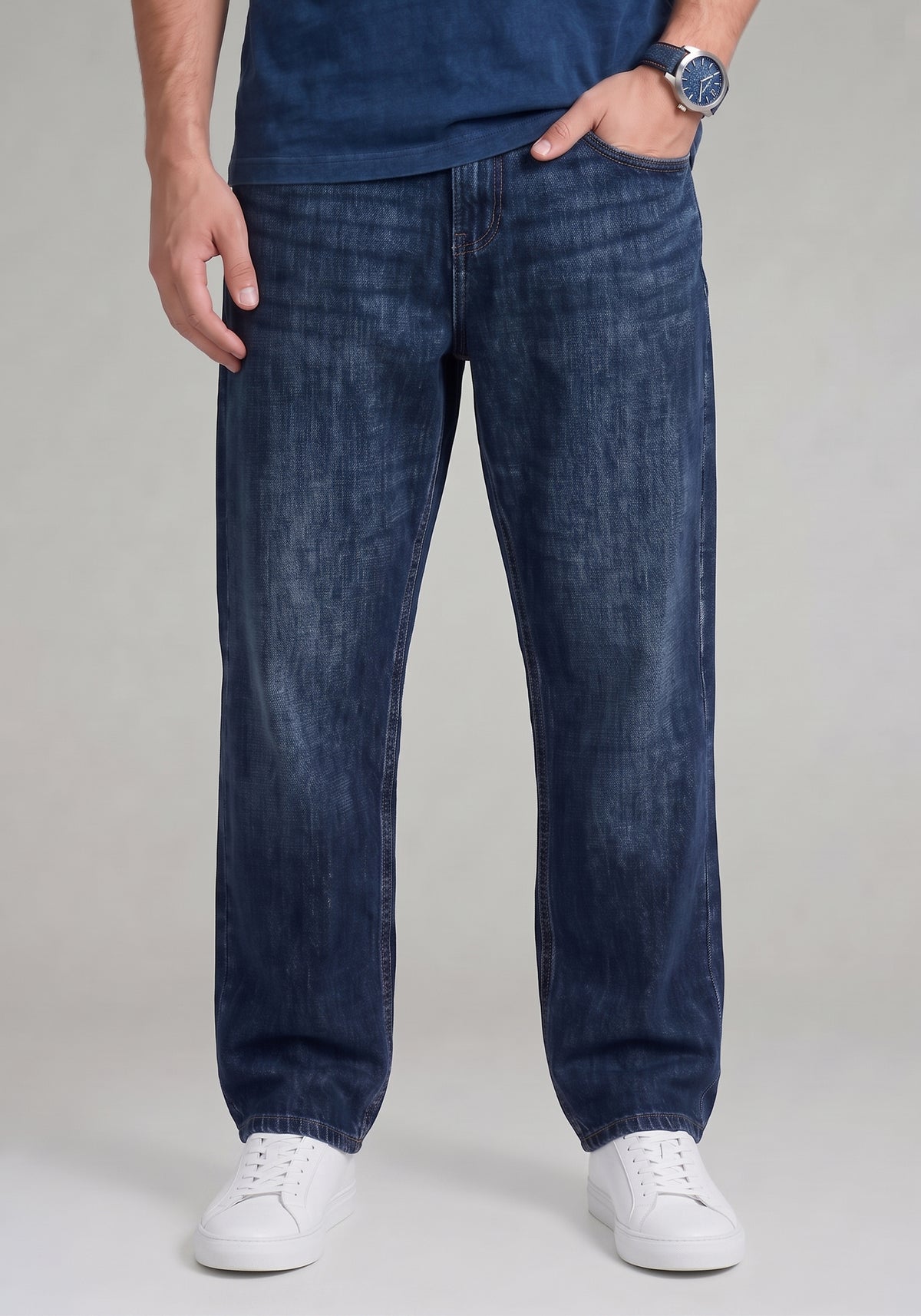 Dark Blue Relax fit Denim
