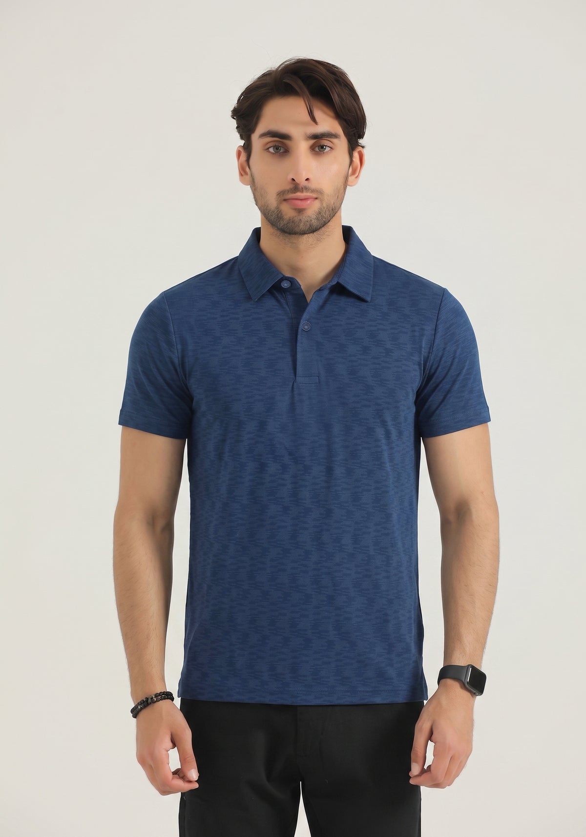 Teal Textured Polo Shirt