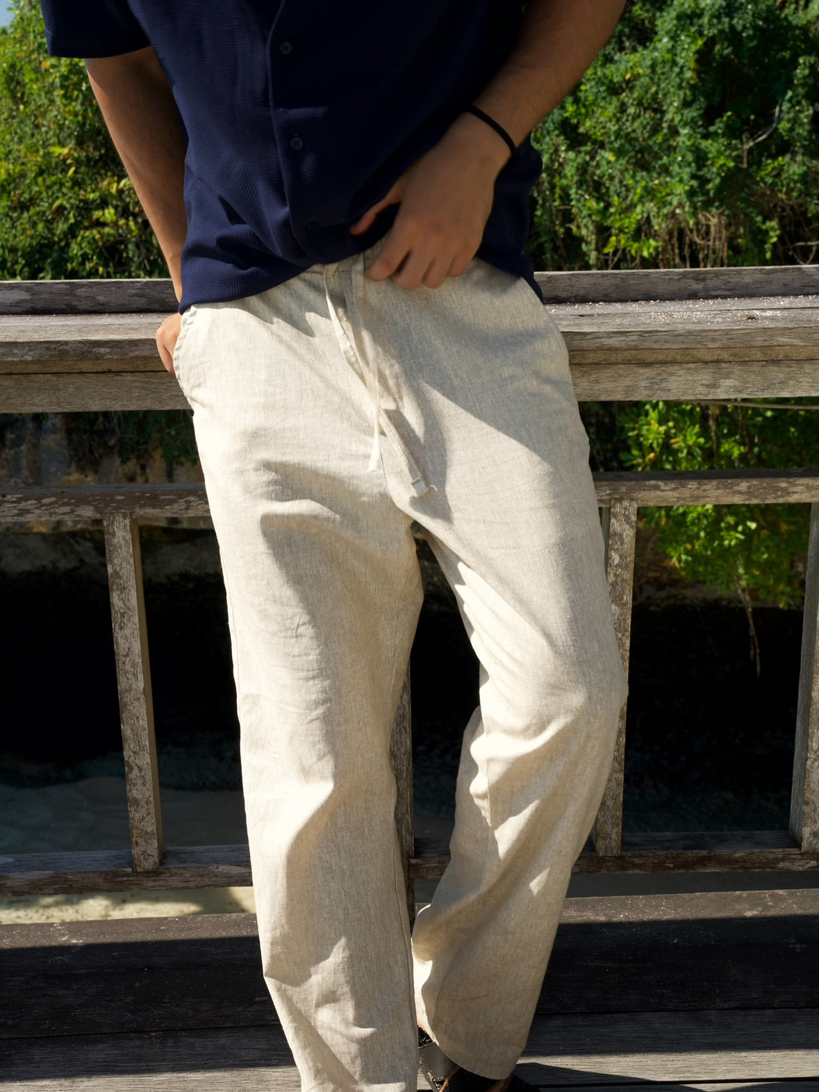 Cream Linen Trouser