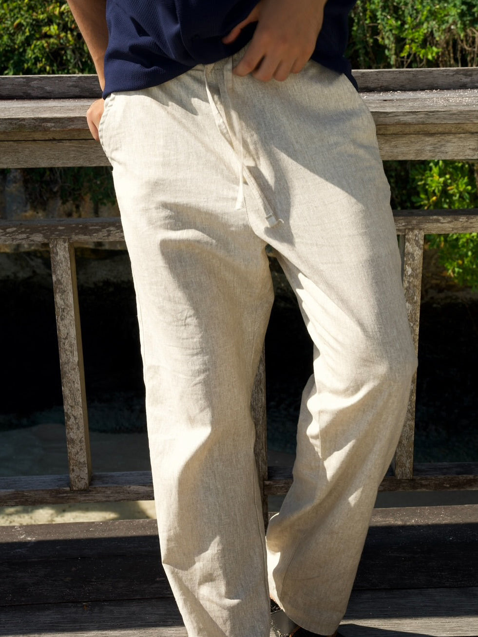 Cream Linen Trouser