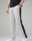 Gray Side-Stripe Track Pants