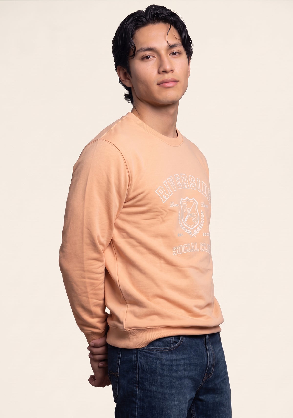 Men's Peach Riverside Crest Sweatshirt