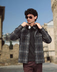 Men's Green Plaid Button-Up Shirt
