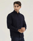 Navy Self Texture Casual Shirt
