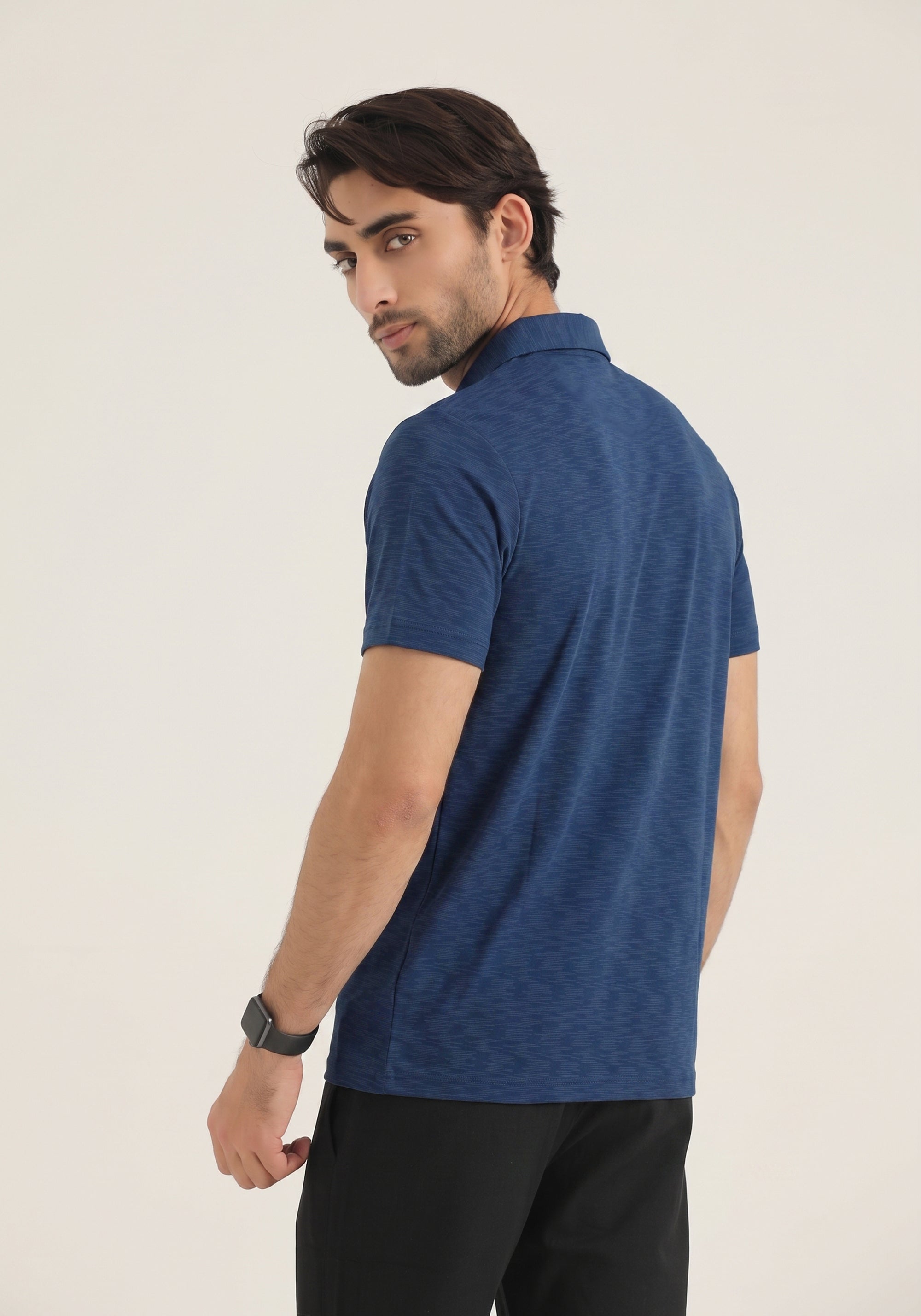 Teal Textured Polo Shirt