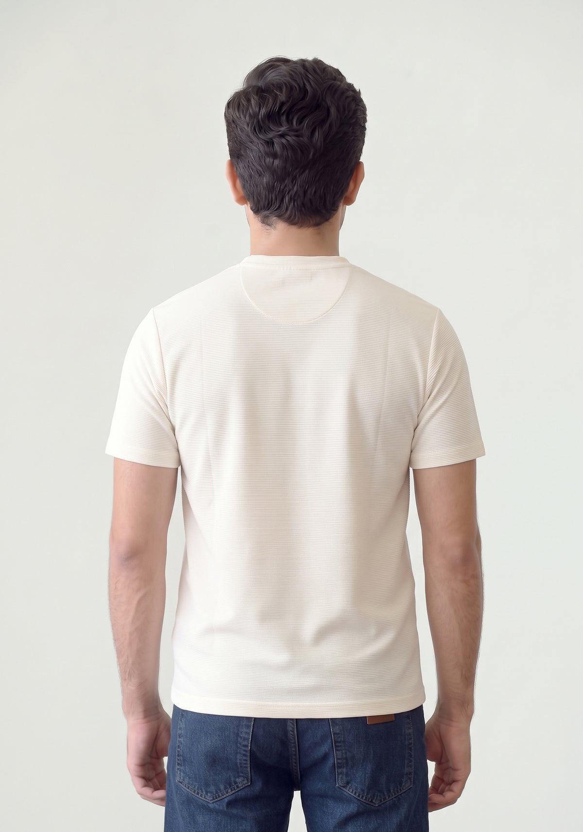 Men’s Textured Fall Crew Neck T-Shirt
