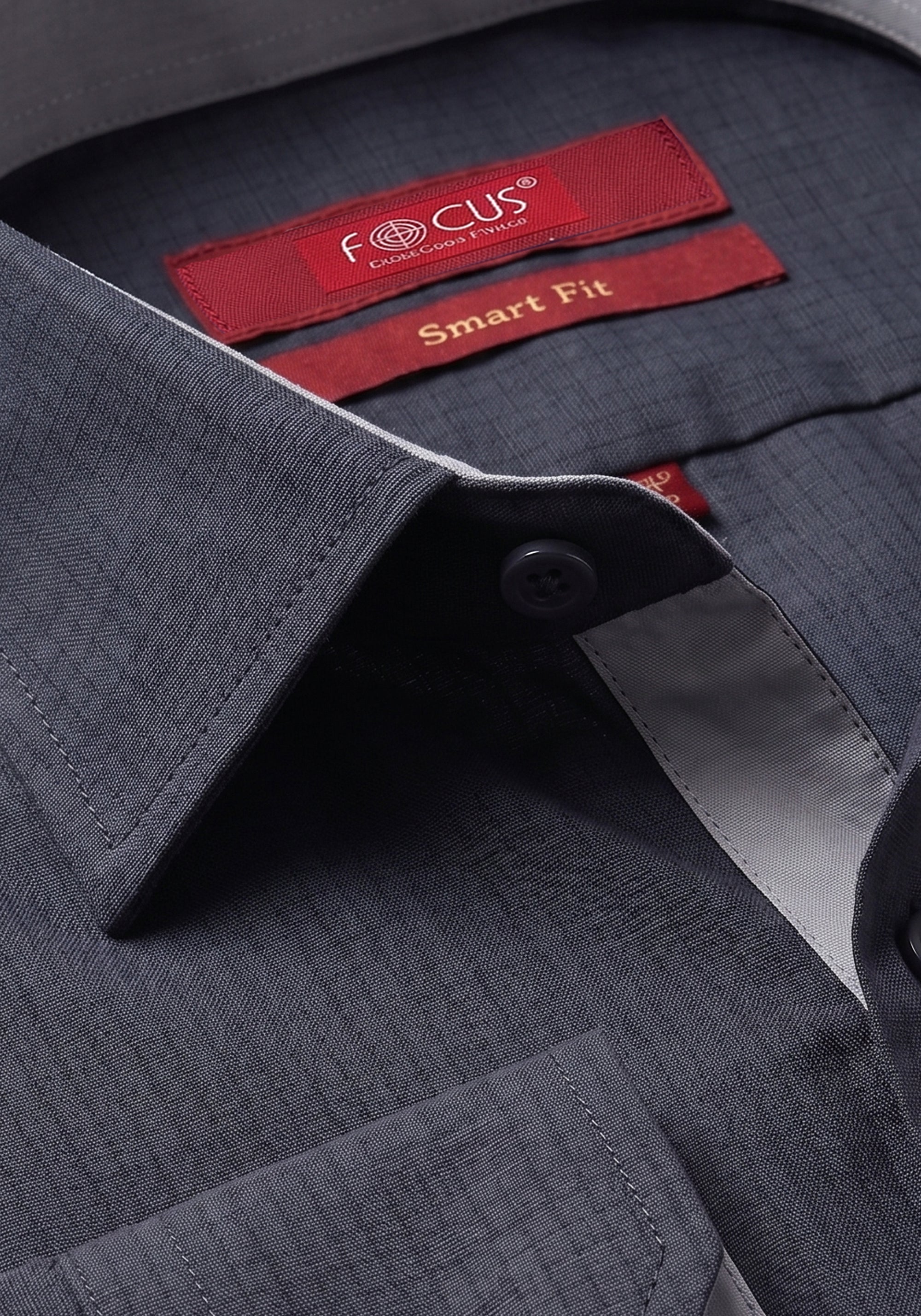 FOCUS Self Essential Black Checked Dress Shirt