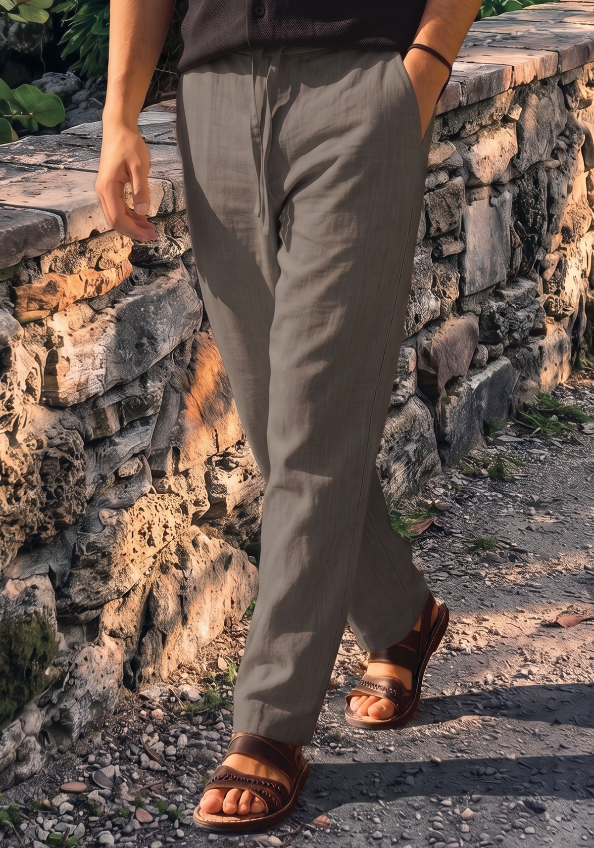 Charcoal Linen Trouser