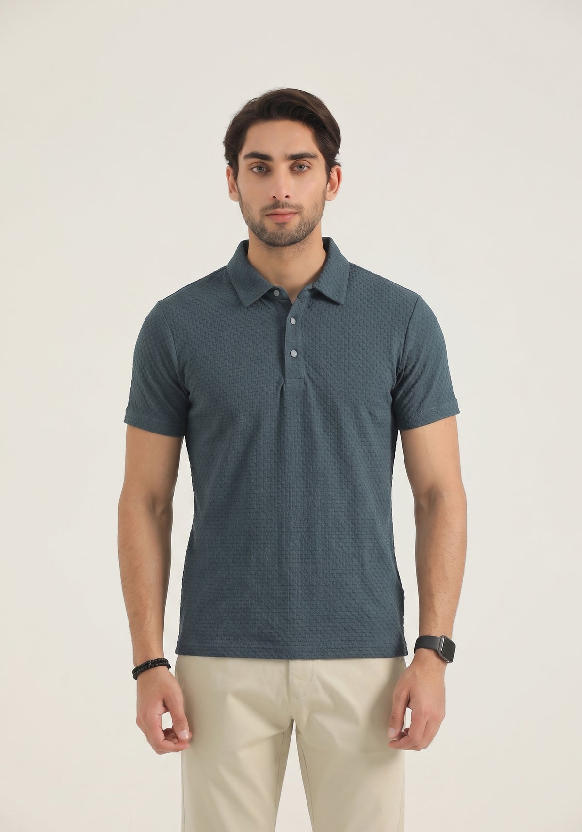 Dark gray Self polo