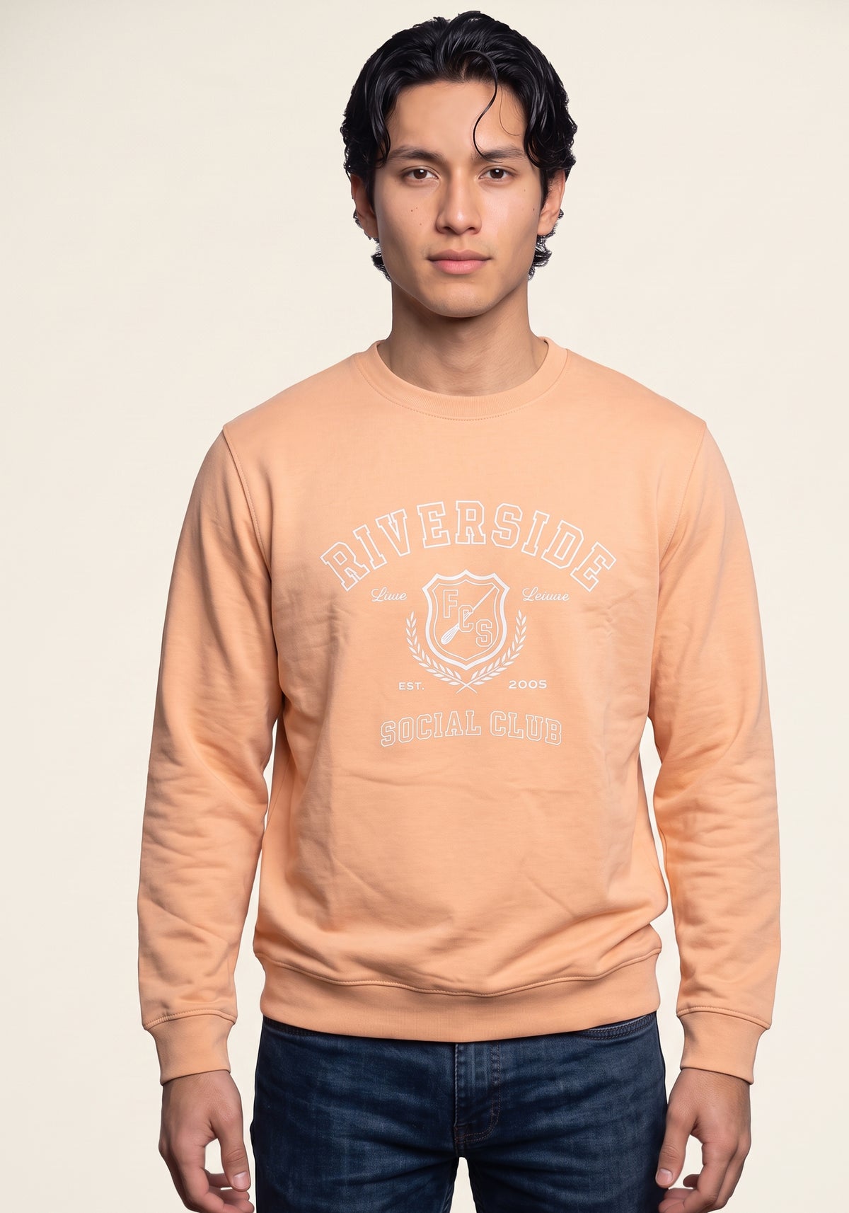Men's Peach Riverside Crest Sweatshirt
