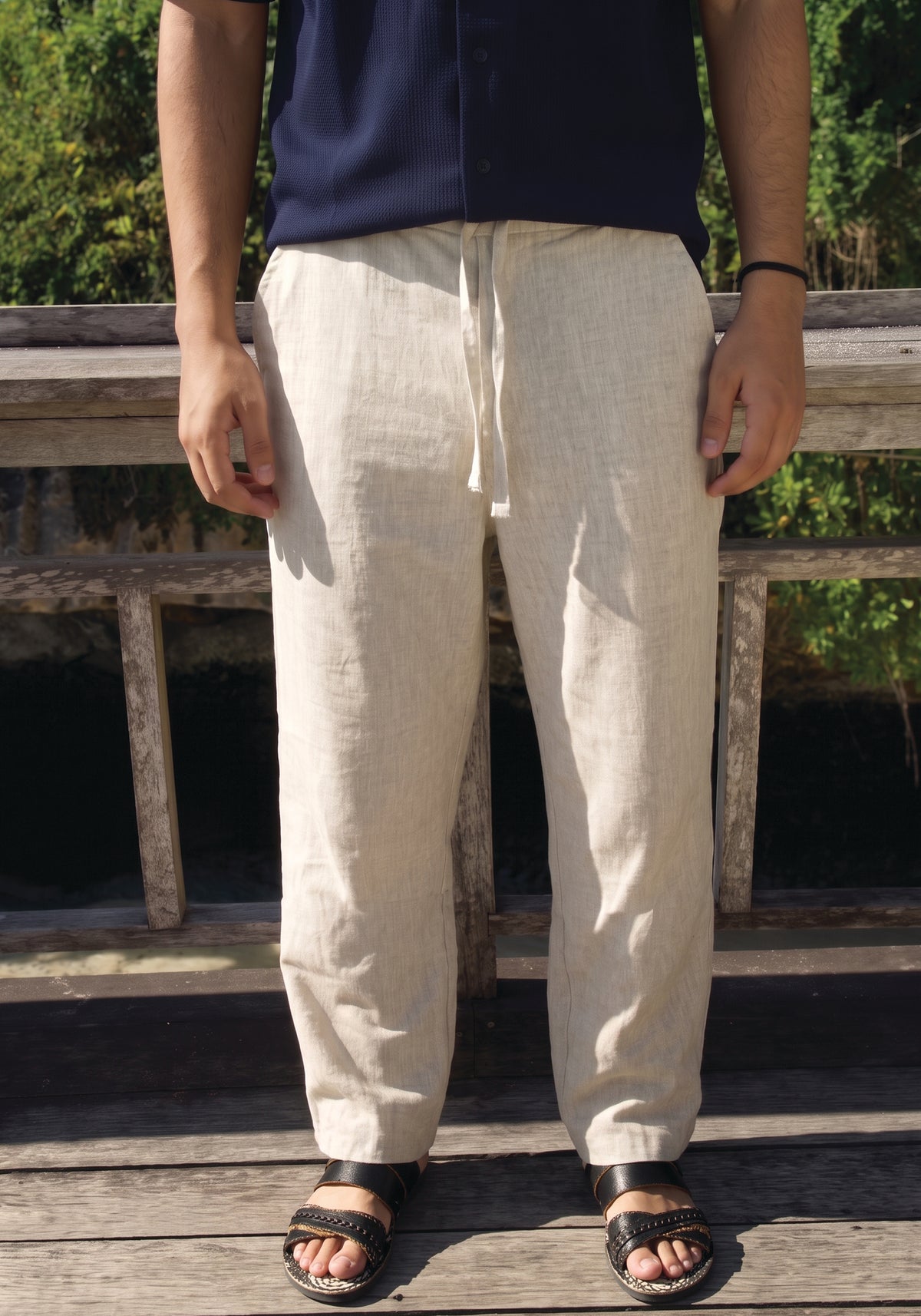 Cream Linen Trouser