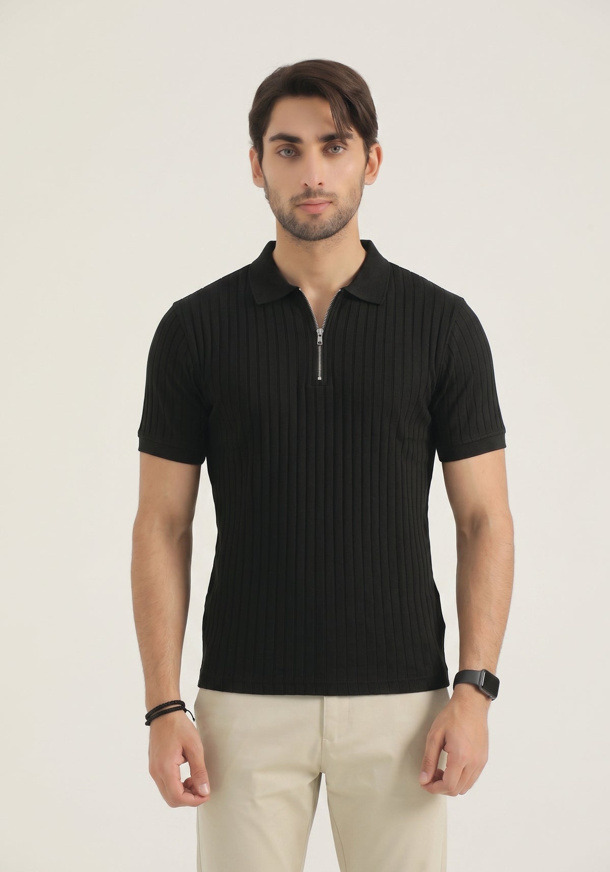 Black Zip Polo
