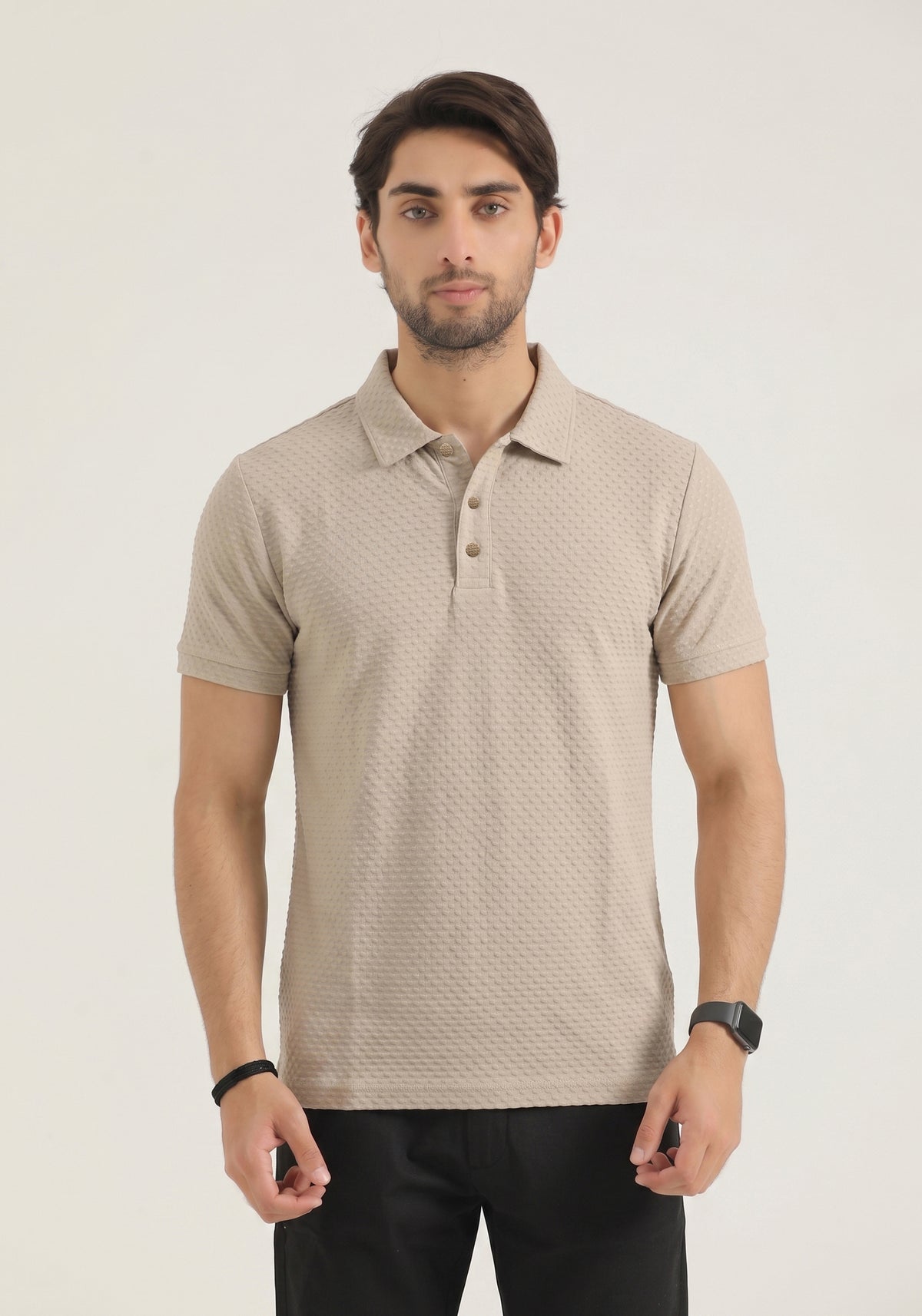 Textured Light Brown Polo