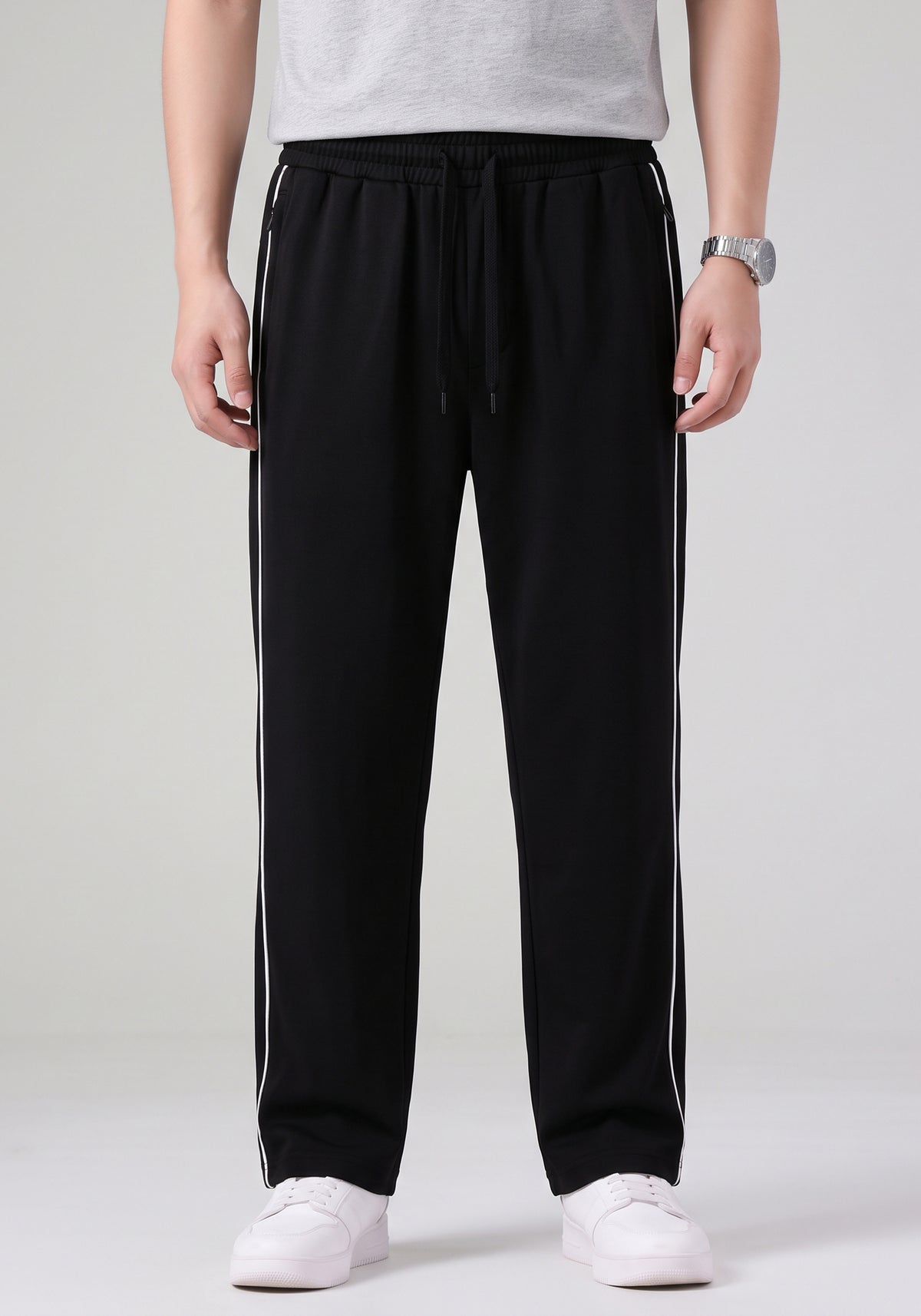Black &amp; White Piping Trouser