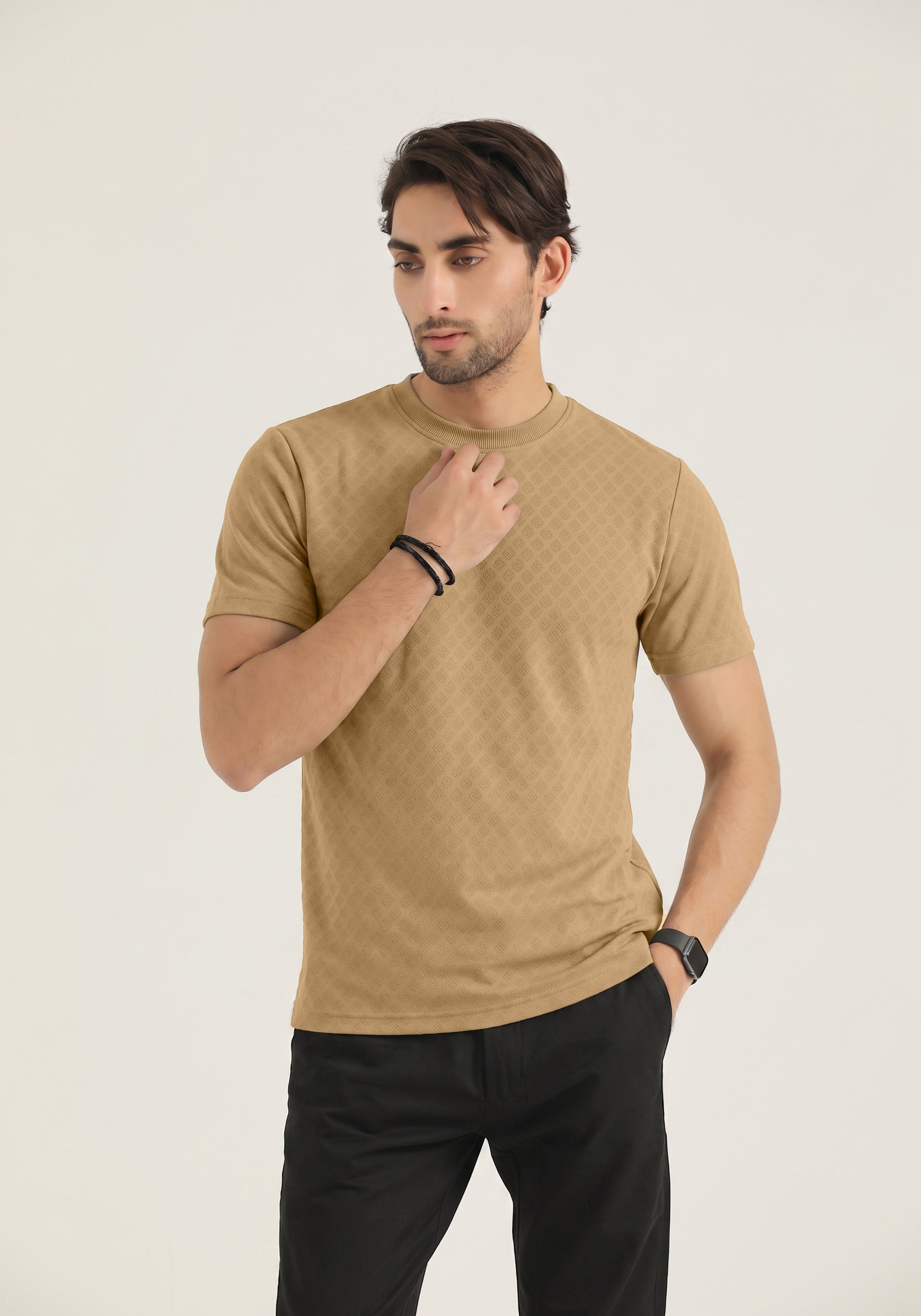 Geometric Pattern Brown T-Shirt