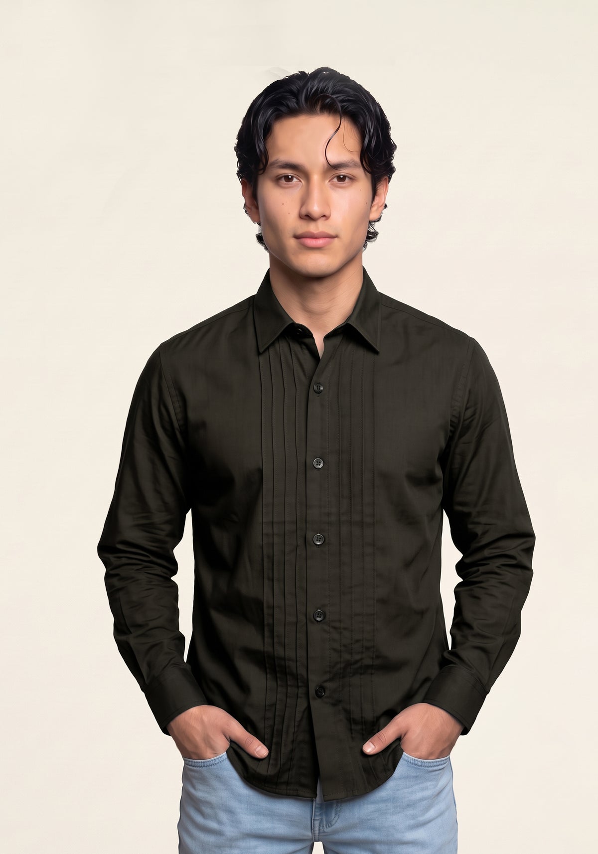 Men’s Mehndi Pleated Shacket