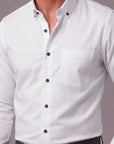 Pocketless White  Dress Shirt