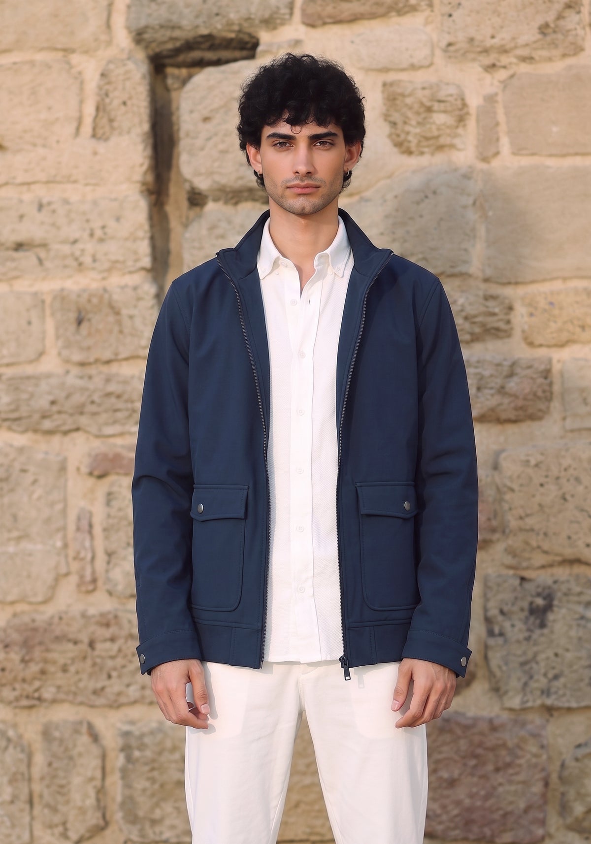 Dark Blue Bomber Jacket for Men