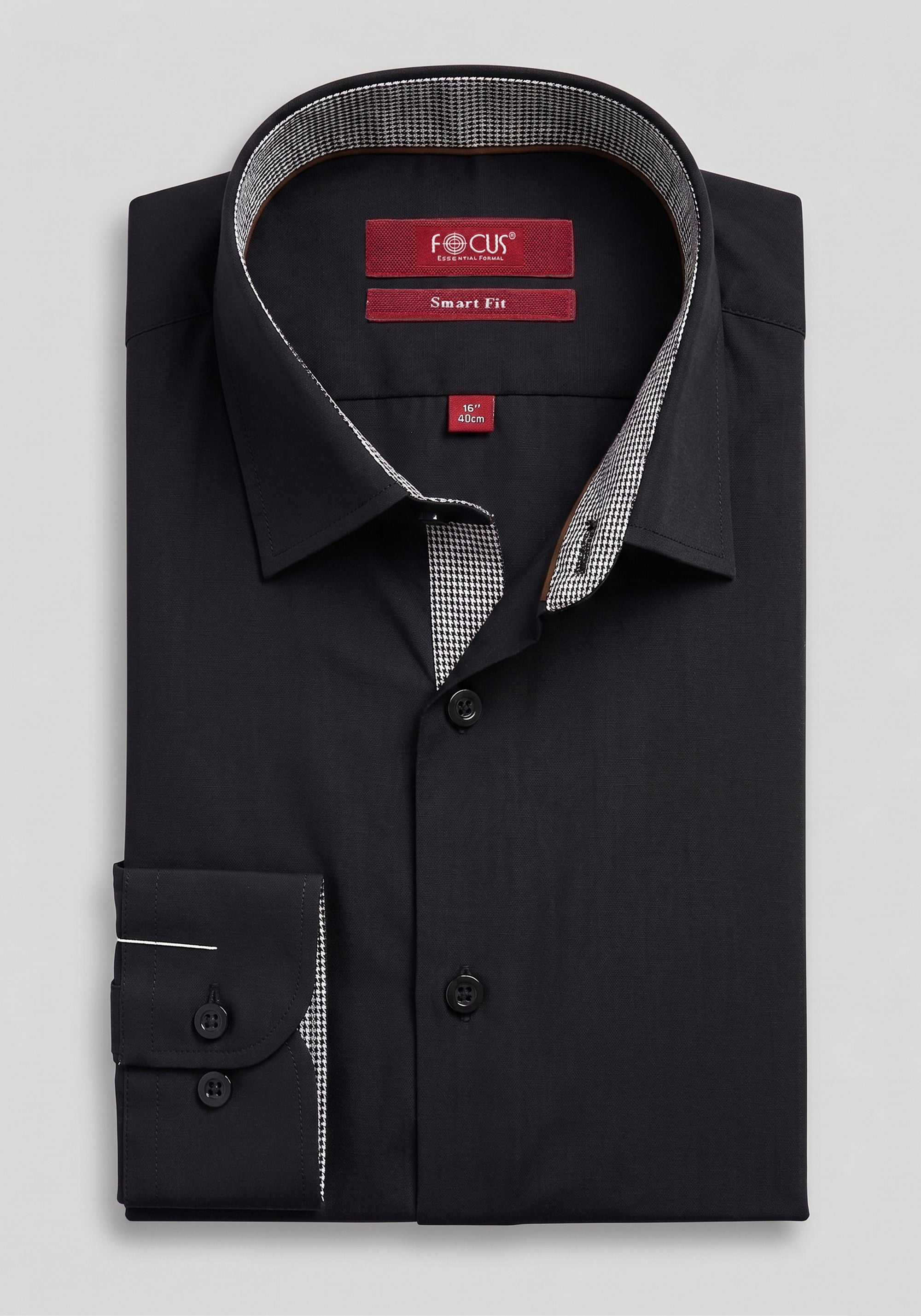 FOCUS Essential Black Dress Shirt