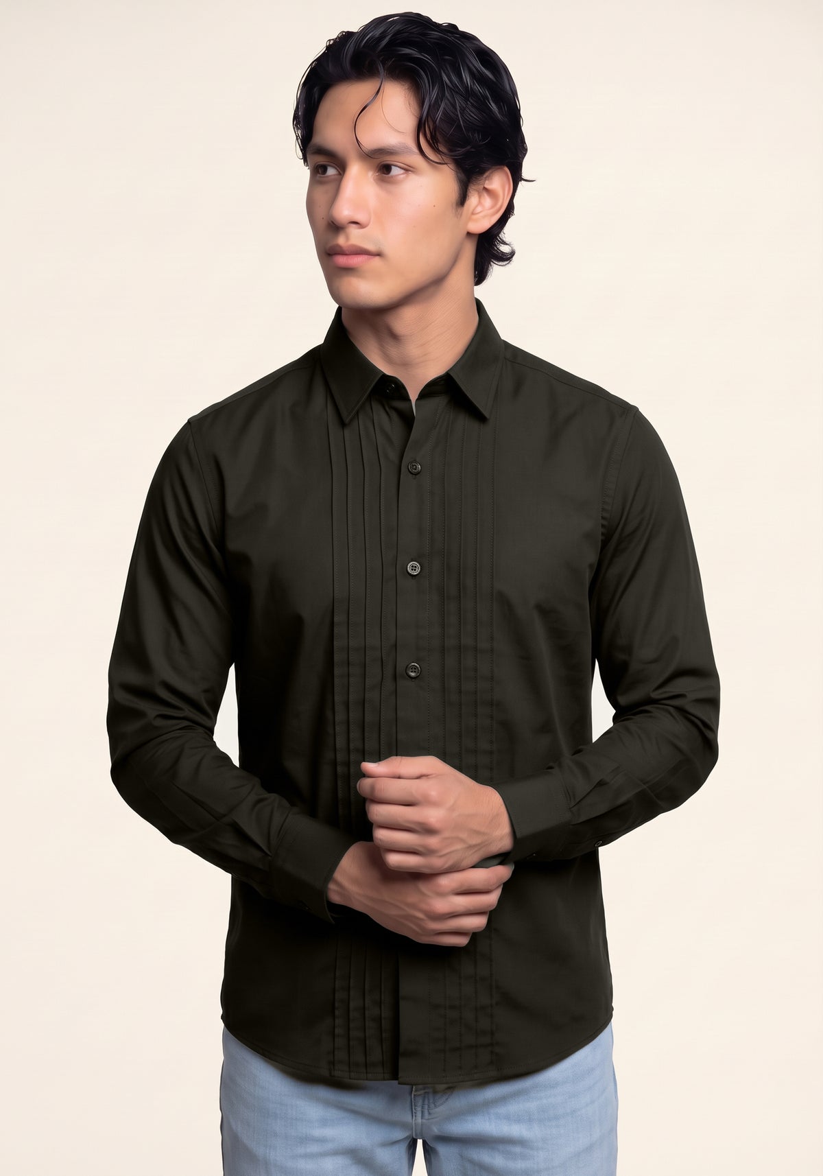 Men’s Mehndi Pleated Shacket
