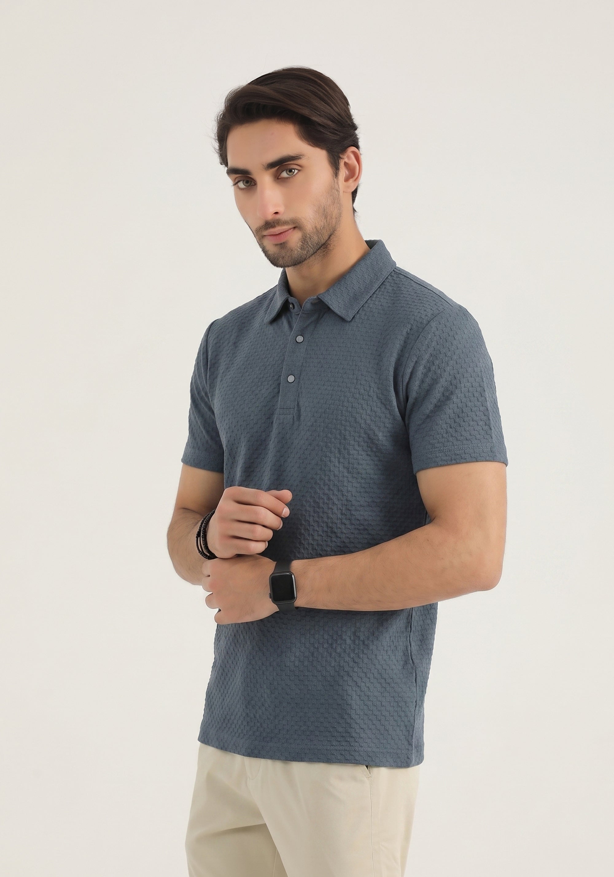 Dark gray Self polo