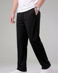 Men’s Black Pleated Track Pants