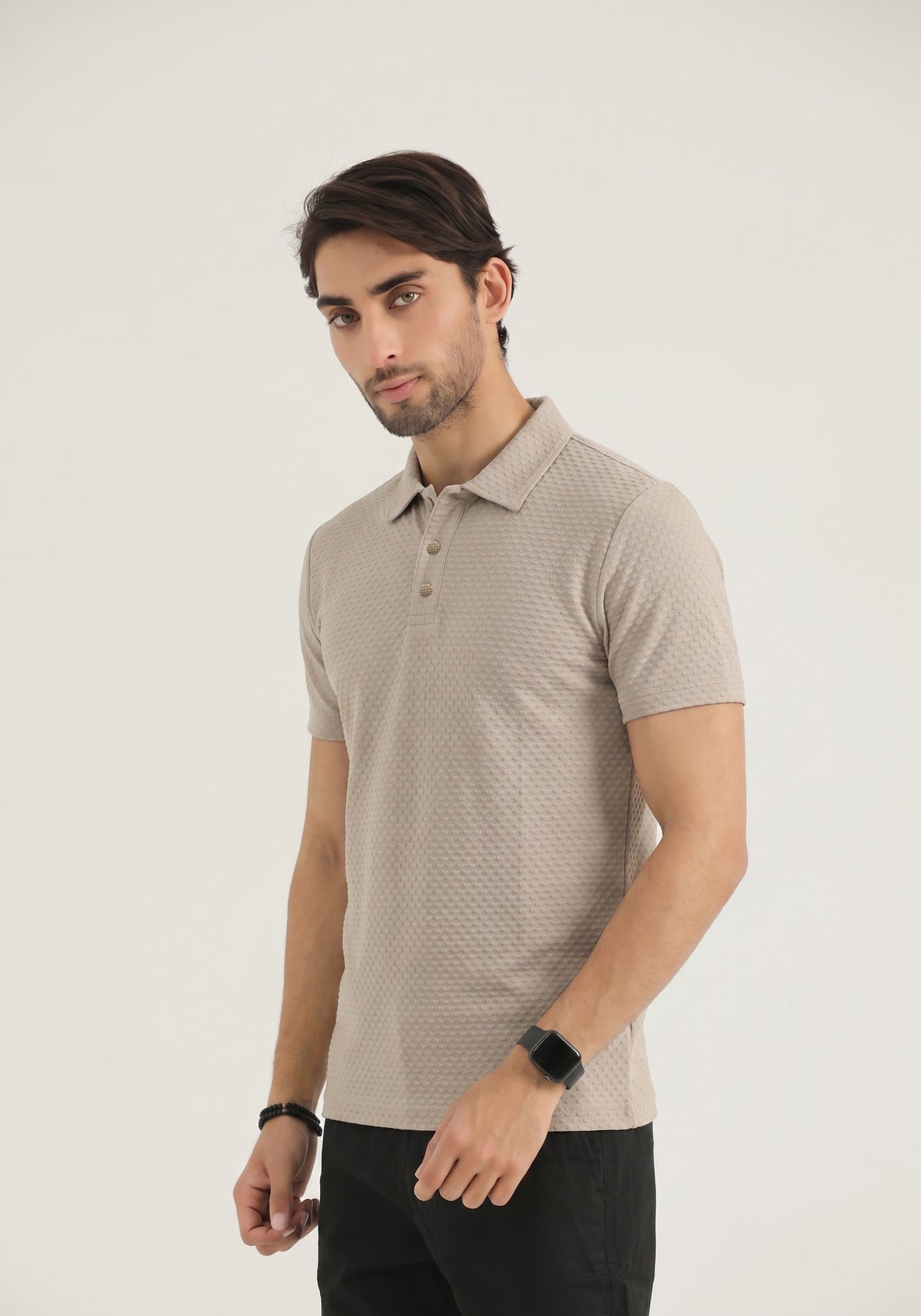 Textured Light Brown Polo