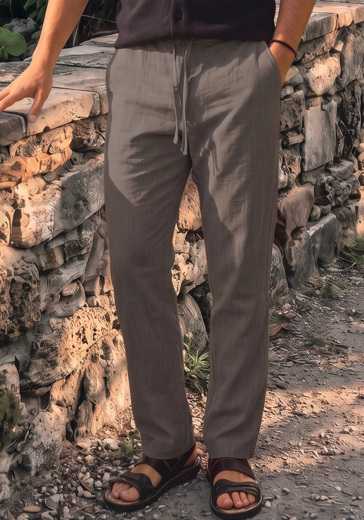 Charcoal Linen Trouser