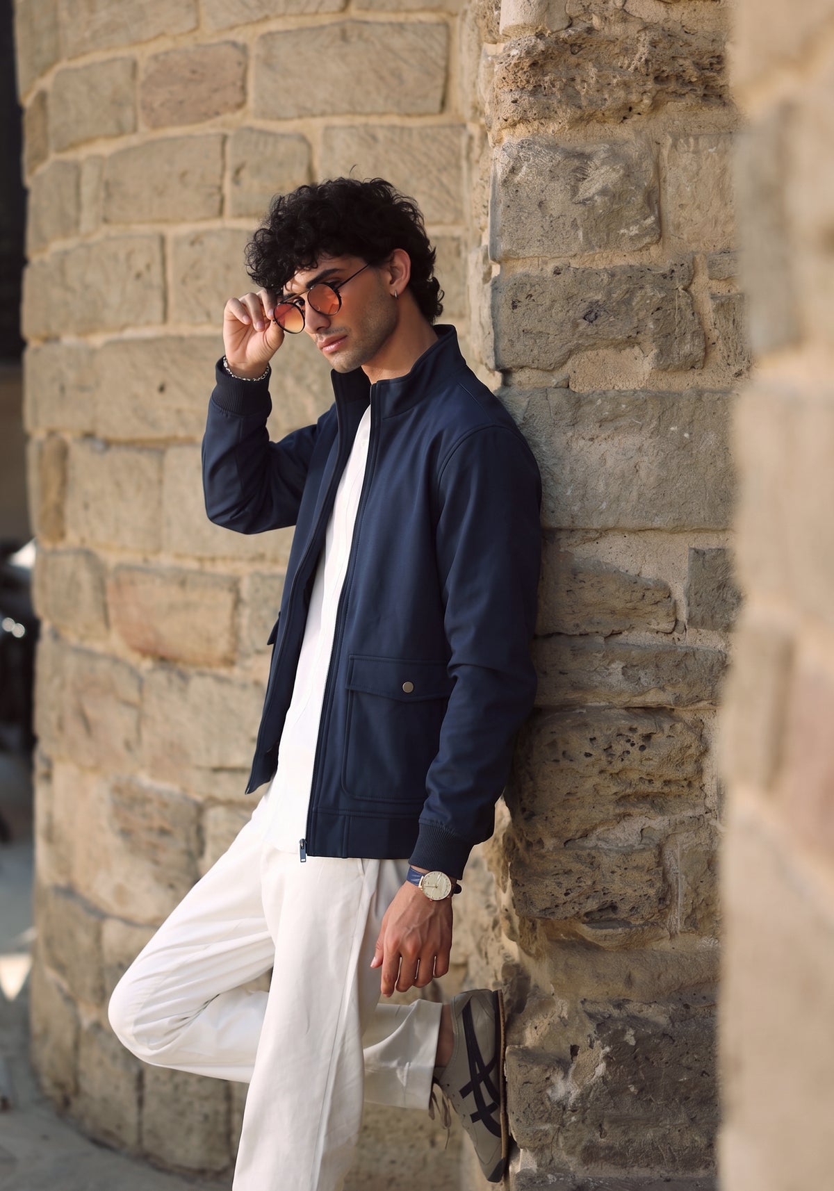 Dark Blue Bomber Jacket for Men