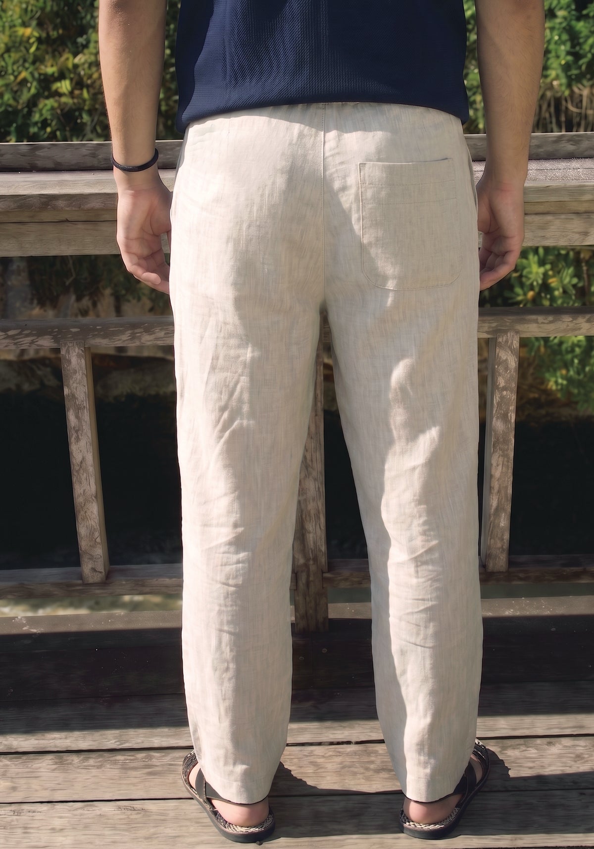 Cream Linen Trouser
