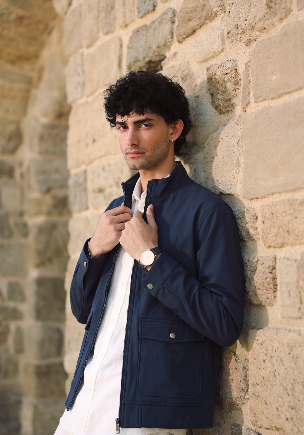 Dark Blue Bomber Jacket for Men