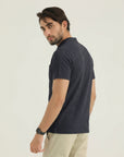 Charcoal Button-Placket T-Shirt