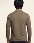 Men's Dark Brown  Long Sleeve Henley Shirt