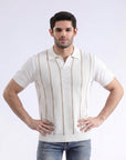 White Sand Stripe Polo
