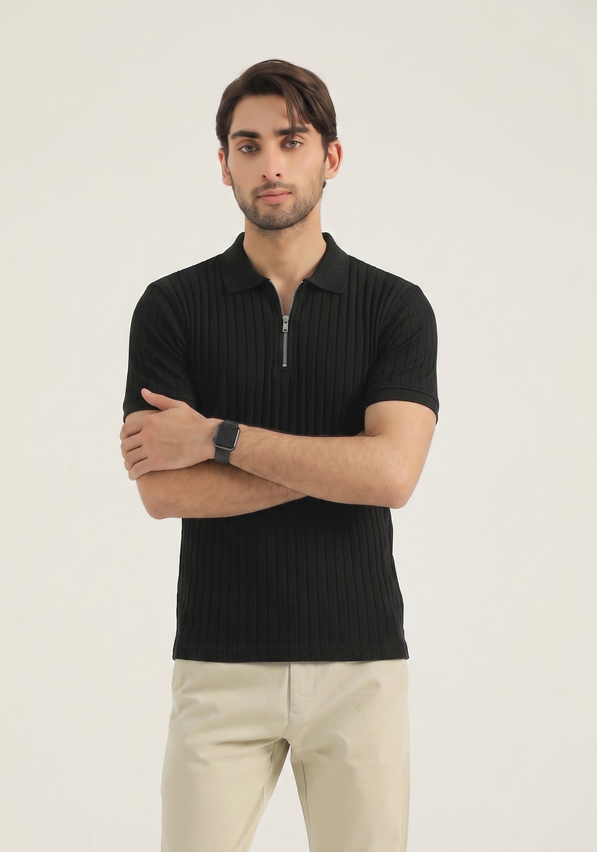 Black Zip Polo