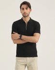 Black Zip Polo