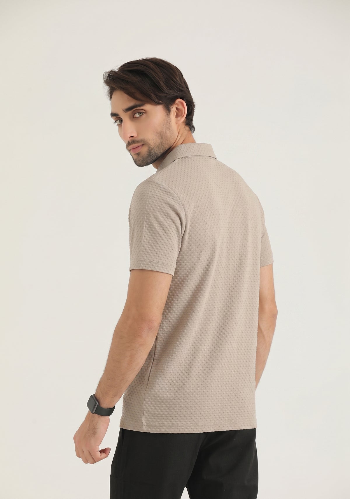 Textured Light Brown Polo